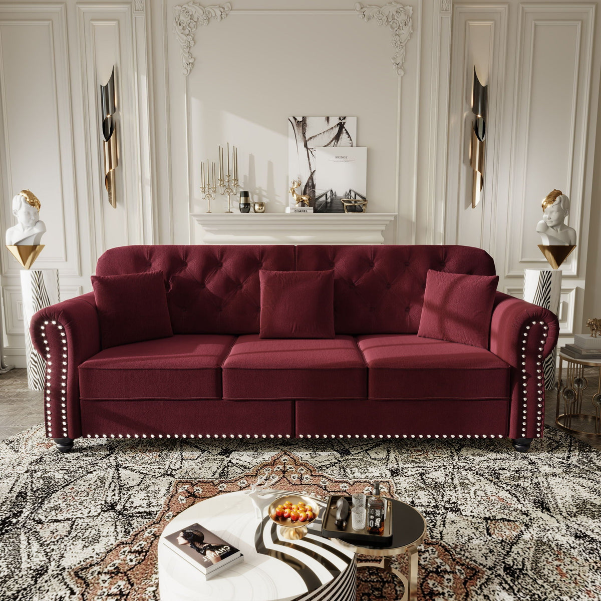 Upholstered 3 Seater Sofa Set With Ottoman, photo 22 of 39