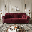 Upholstered Sofa Set With Nailhead Trim And Rolled Armrests, Includes Pillows