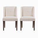 Light Luxury Rivet Upholstered Dining Chair Set of 2 by HouseOfZazla