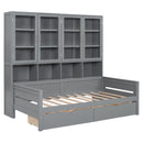 Daybed With Glass Door Storage Cabinets, Built In LED Lighting And Shelves by HouseOfZazla