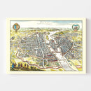 Vintage Map of Paris, France 1655