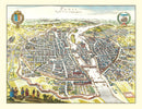 Vintage Map of Paris, France 1655