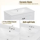 Bathroom Vanity With Single Sink, Combo Cabinet Undermount Sink, Bathroom Storage Cabinet With Two Doors And A Drawer, Soft Closing, Multifunctional Storage, Solid Wood Frame by HouseOfZazla