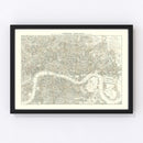 Vintage Map of London, England 1903