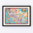 Vintage Map of New York City, New York 1925
