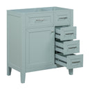 30" Bathroom Vanity without Sink, Cabinet Base Only, Bathroom Cabinet with Drawers, Solid Frame and MDF Board, Green