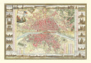 Vintage Map of Paris, France 1784