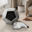 25.98" Shaped Modern Pet Furniture Cat Kennel Side Table MDF Multi-Purpose Furniture,Cement Gray