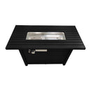 Outdoor Fire Pit Table With Lid Durable Construction - Black by HouseOfZazla