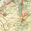 Vintage Erie Railroad Map 1927