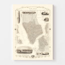 Vintage Map of New York City, New York 1851
