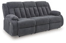 Observation - Reclining Power Sofa With Drop Down Table - Steel