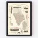 Vintage Map of New York City, New York 1851