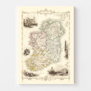 Vintage Map of Ireland 1851