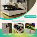 Upholstered Platform Bed With A Hydraulic Storage System, LED And USB Charging (Without Mattress) by Unique Piece Furniture