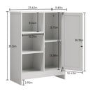 Classic Freestanding Bathroom And Kitchen Storage Cabinet With Adjustable Shelves - White by HouseOfZazla