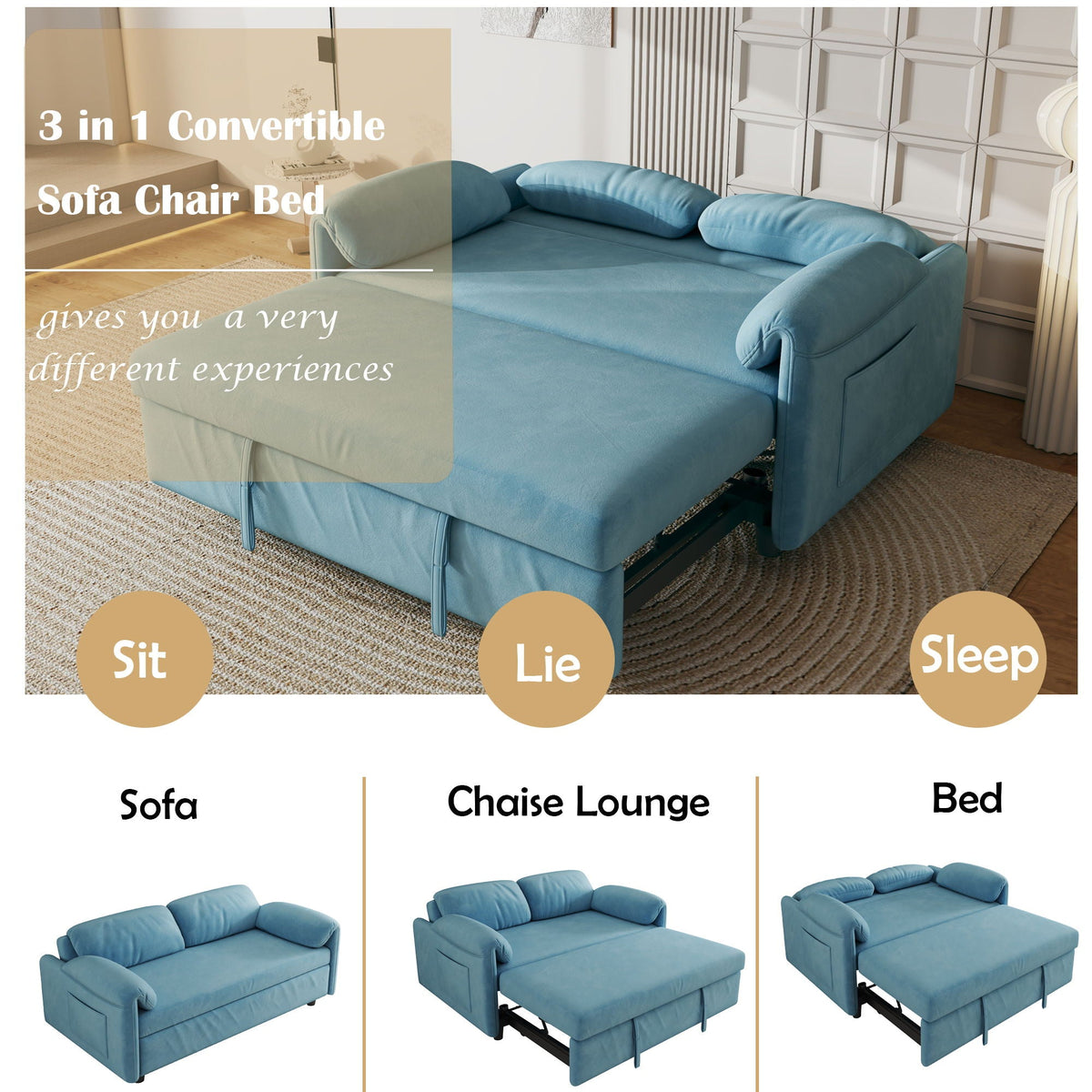 Sofa, Dual Purpose Lounge With Retractable Queen Size Bed, photo 32 of 40