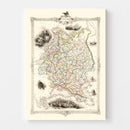 Vintage Map of Russia in Europe 1851