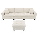 Walker Edison | Modern Cloud Sectional L Shape Couch w Ottoman