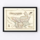 Vintage Map of Turkey in Europe 1851