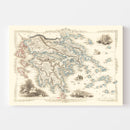 Vintage Map of Greece 1851