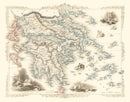 Vintage Map of Greece 1851