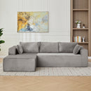Compression Sectional Couch With Comfy Chaise, Boneless L Shape Sofa With Deep Seat by HouseOfZazla