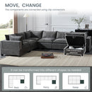 117.5'' Modular Sectional Sofa with Movable Storage Ottoman