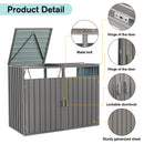 Outdoor Metal Garbage Bin Shed for Two Trash Cans