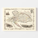 Vintage Map of Austria 1851