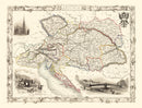 Vintage Map of Austria 1851