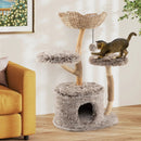 Wood Cat Tree Solid Pear Cat Tree with Perch and Sisal Scratching Posts-Brown by LJGDeals