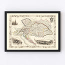 Vintage Map of Austria 1851