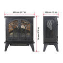 3D Flame Electric Infrared Quartz Fireplace Stove With Remote Control - Antique Black