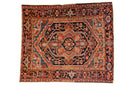 3.5x4.5 Vintage Heriz Square Rug