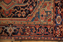 3.5x4.5 Vintage Heriz Square Rug