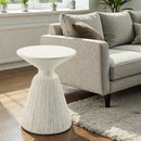 Duane Fiber Concrete Accent Table - White by HouseOfZazla