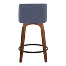 Toriano - Mid Century Modern, Fixed Height Counter Stool & Swivel And Round Footrest (Set of 2)