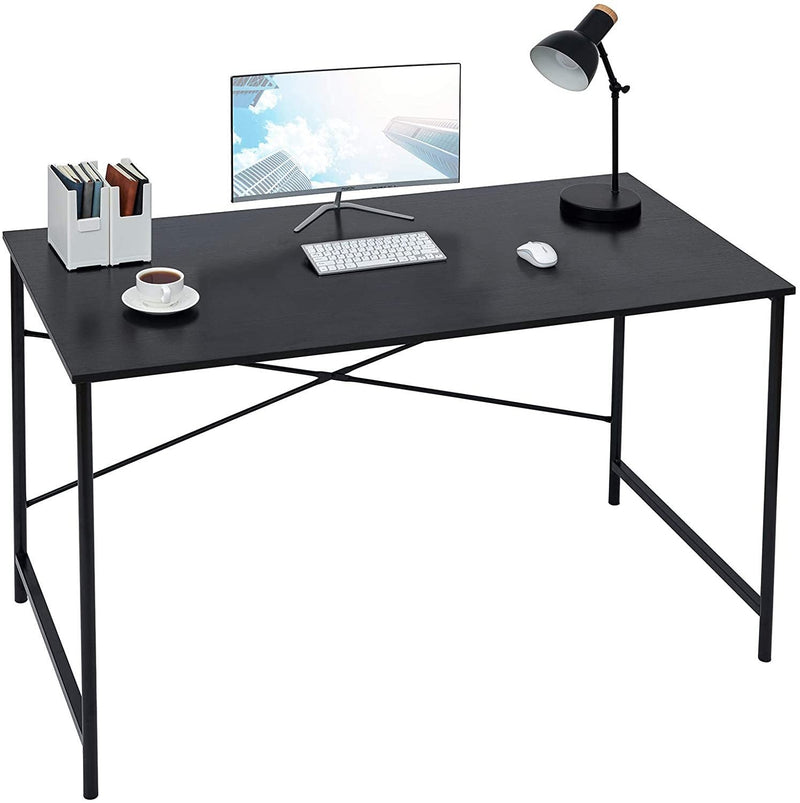 47.2" x 23.6" x 29.6" Metal Frame Home Office Writing Desk - Full Black