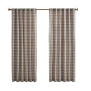 Plaid Rod Pocket and Back Tab Curtain Panel with Fleece Lining