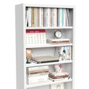 Bookcase Tall 5-Tier Adjustable Storage Shelf With Door Deep - White by HouseOfZazla