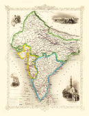 Vintage Map of British India 1851
