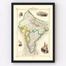 Vintage Map of British India 1851