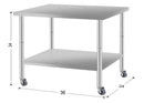36''*24'' Commercial Work Table for Restaurant and Home Stainless Steel Kitchen Prep Table with Under Shelf and wheels