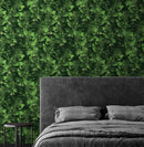 Green Leaves Pattern Wallpaper Mural. Botanical Wall Mural.
