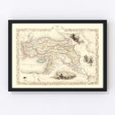Vintage Map of Turkey in Asia 1851