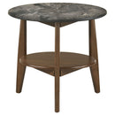 Bradley Round SmartTop End Side Table Smokey Grey and Brown