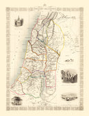 Vintage Map of Ancient Palestine 1851