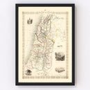 Vintage Map of Ancient Palestine 1851