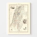 Vintage Map of Modern Palestine 1851
